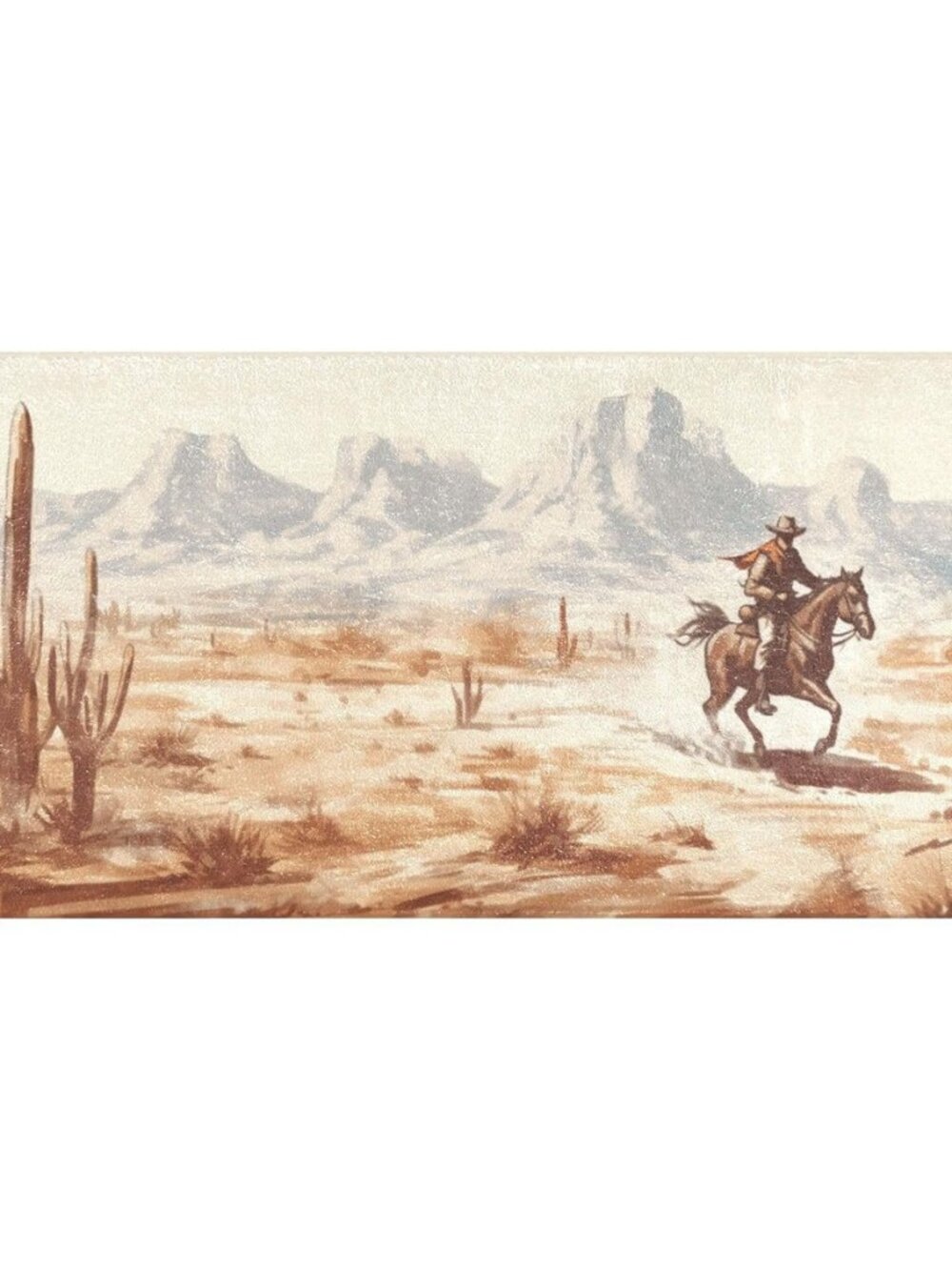 Western Desert Cowboy Area Rug, Anti Fatigue Large Floor Mat, Soft Absorbent